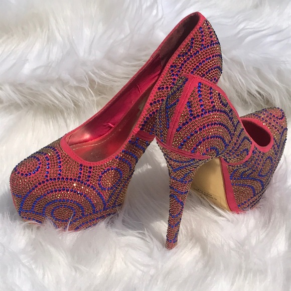 Pink Crystal gem platform heels - Picture 7 of 8